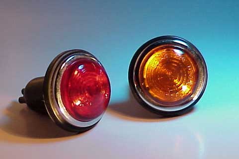 Glass Lens, Red or Amber