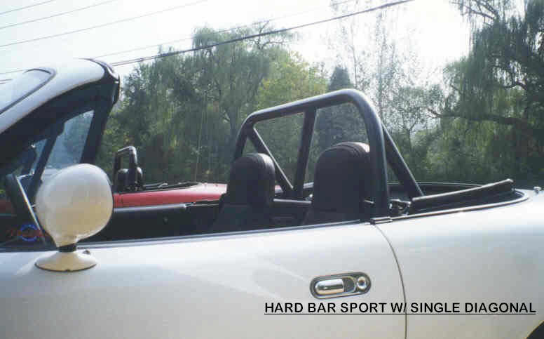 Black Powdercoat Hard Bar Sport with Single Diagonal